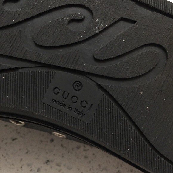 Gucci Low Top Leather Sneaker in Black Size 8.5 G - Picture 8 of 8